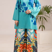 Lawn Aqua Blue Stitched Suit - Almirah