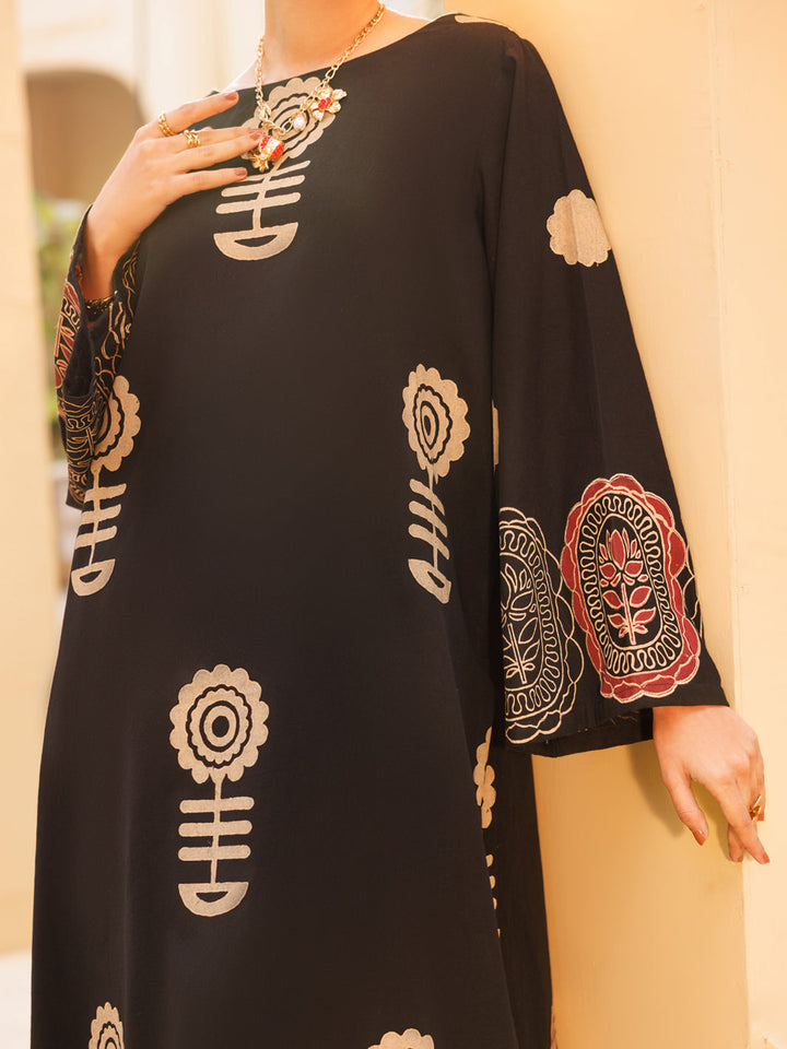 Lawn Black Stitched Suit - Almirah