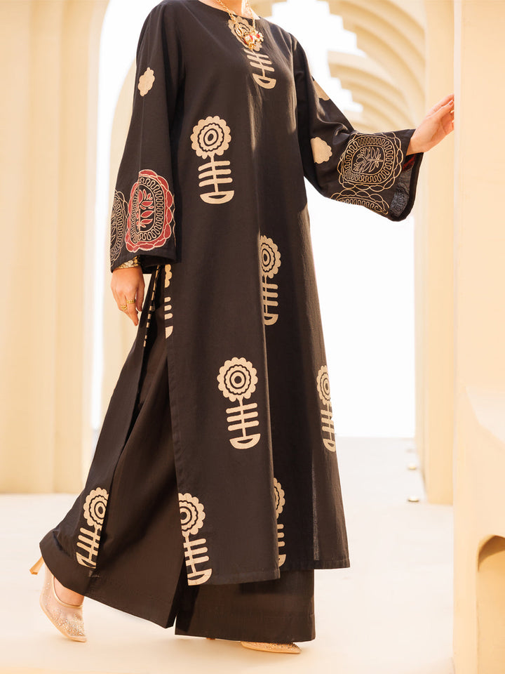 Lawn Black Stitched Suit - Almirah