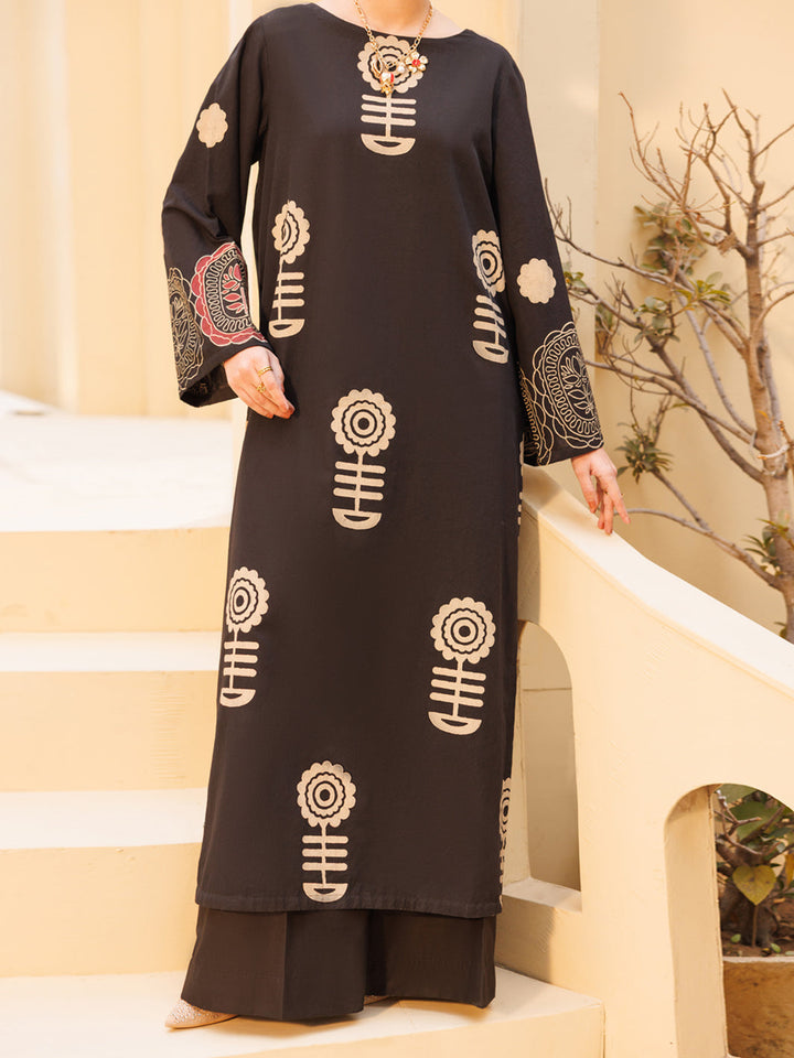 Lawn Black Stitched Suit - Almirah