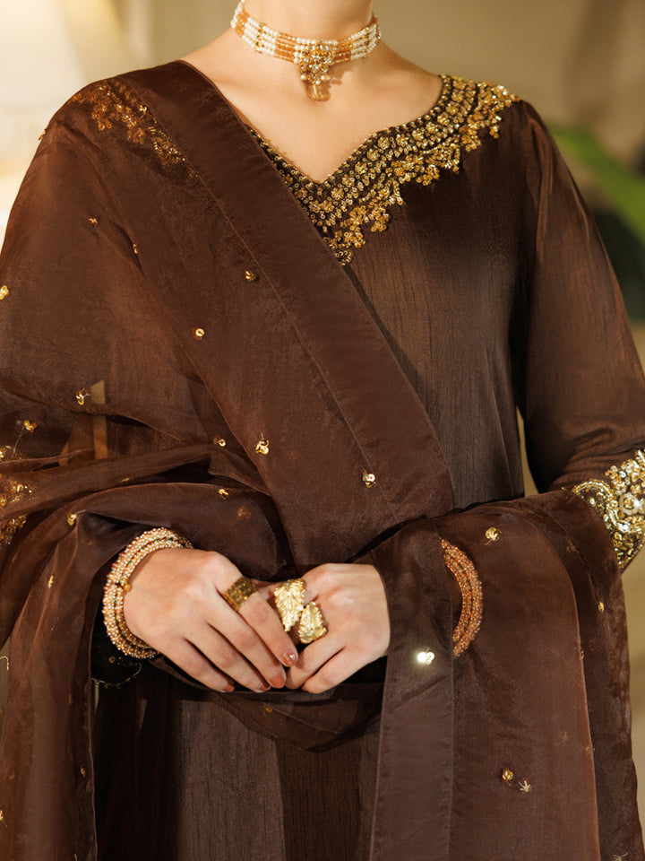 Brown Stitched Suit - J. Junaid Jamshed