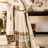 Silk White Stitched Suit - Almirah