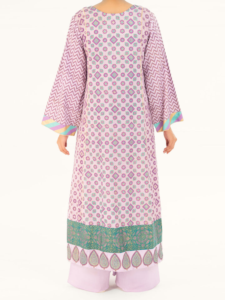 Satin Purple Stitched Suit - Almirah