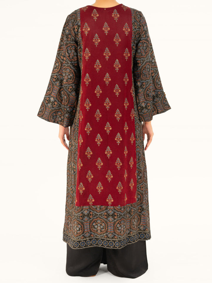 Velvet Black Stitched Suit - Almirah