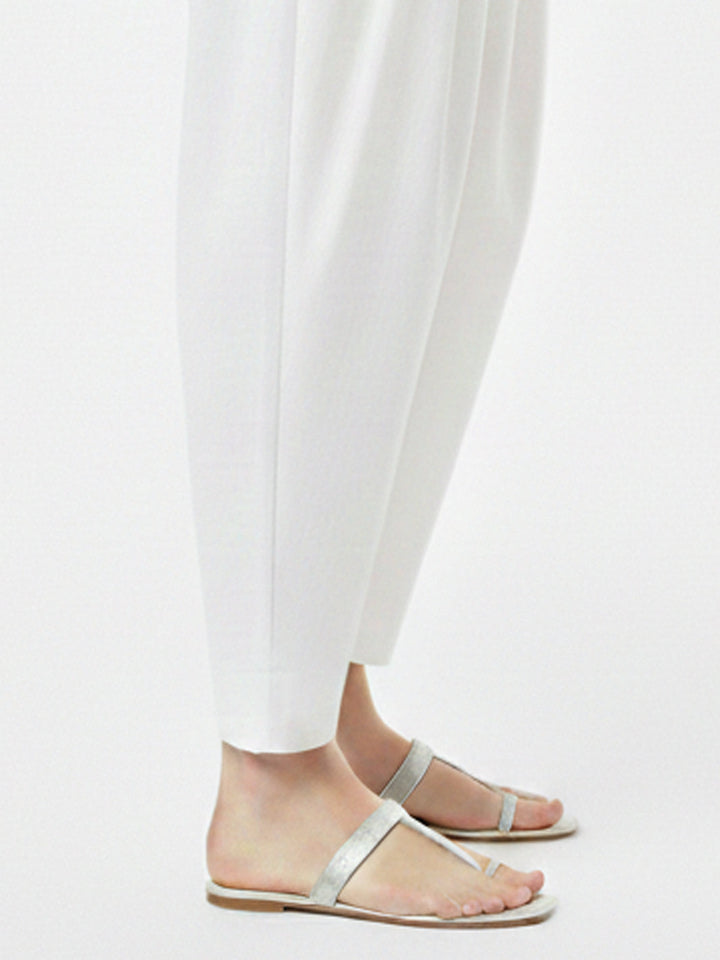 Lawn Off White Trouser - Almirah