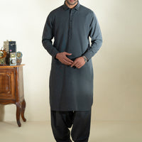 Blended Charcoal Grey Shalwar Kameez- Almirah