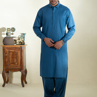 Cotton Blue Shalwar Kameez- Almirah