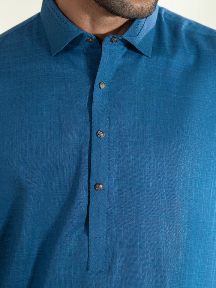 Cotton Blue Shalwar Kameez- Almirah