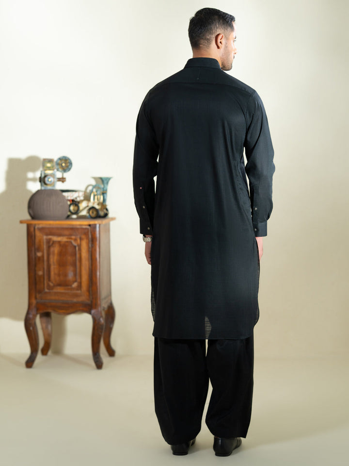 Cotton Black Shalwar Kameez- Almirah