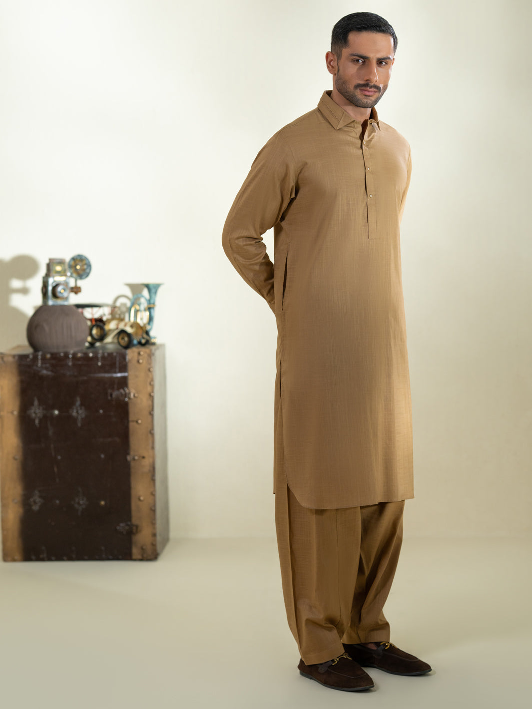 Cotton Mustard Shalwar Kameez- Almirah