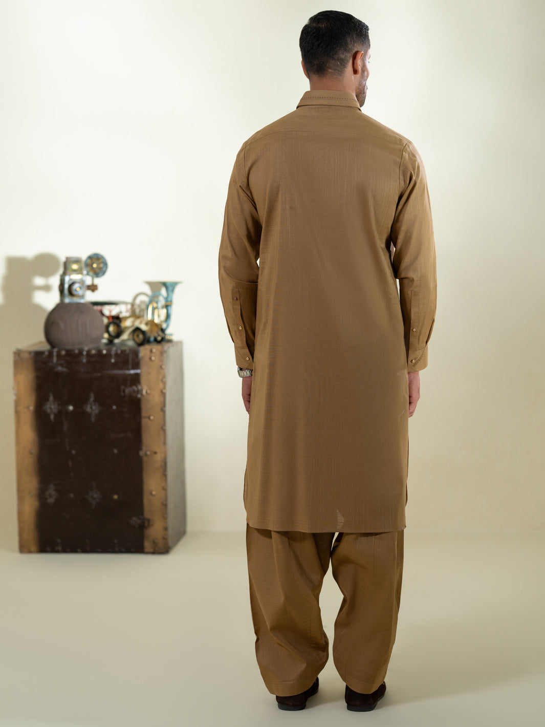 Cotton Mustard Shalwar Kameez- Almirah