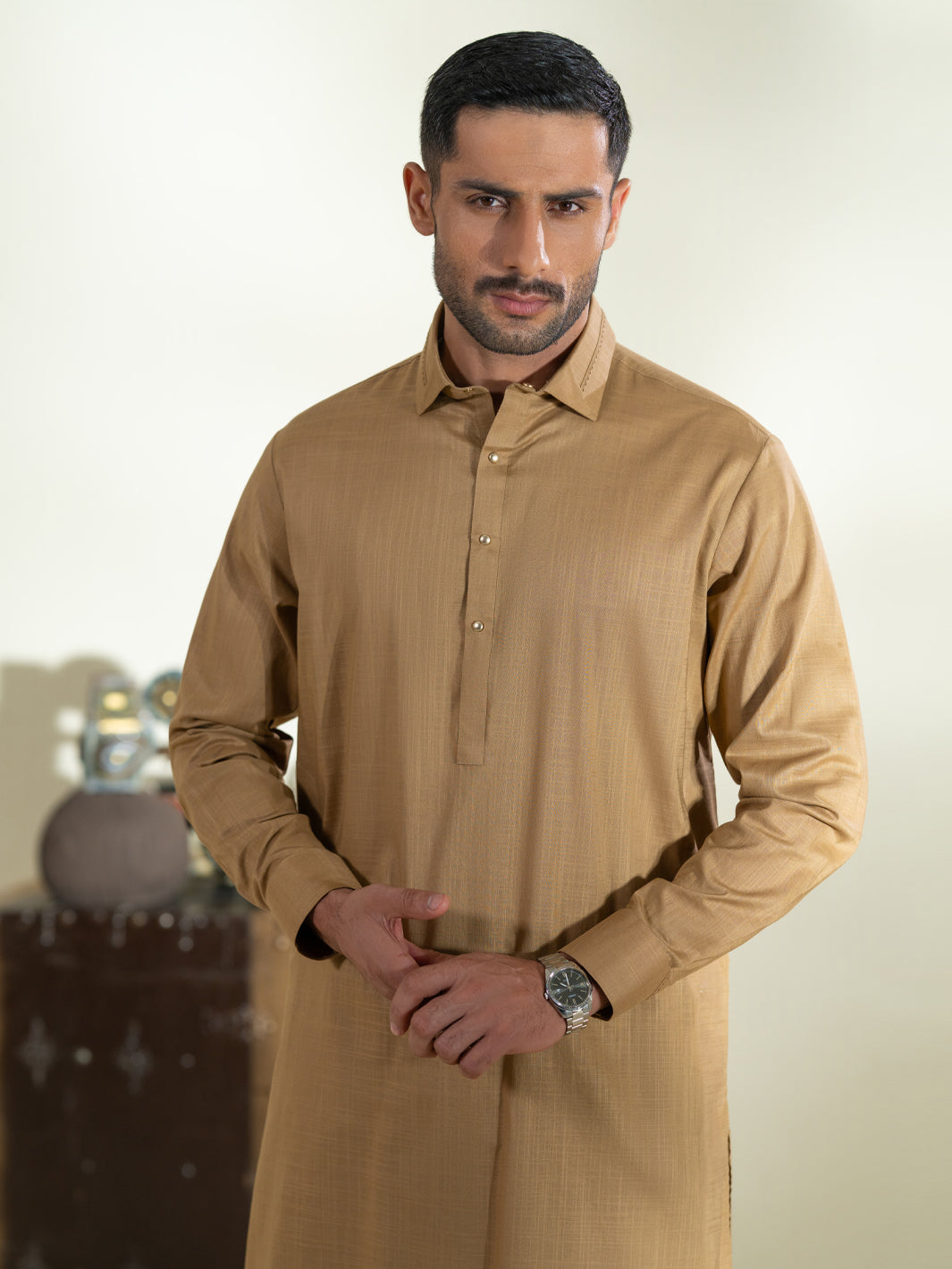 Cotton Mustard Shalwar Kameez- Almirah
