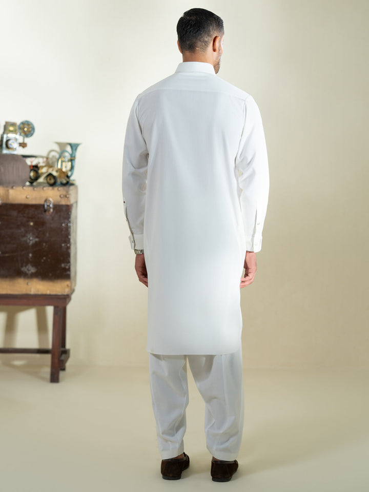 Blended Off White Shalwar Kameez- Almirah
