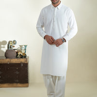 Blended Off White Shalwar Kameez- Almirah