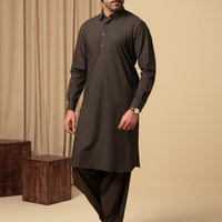 Cotton Dark Brown Shalwar Kameez - Almirah