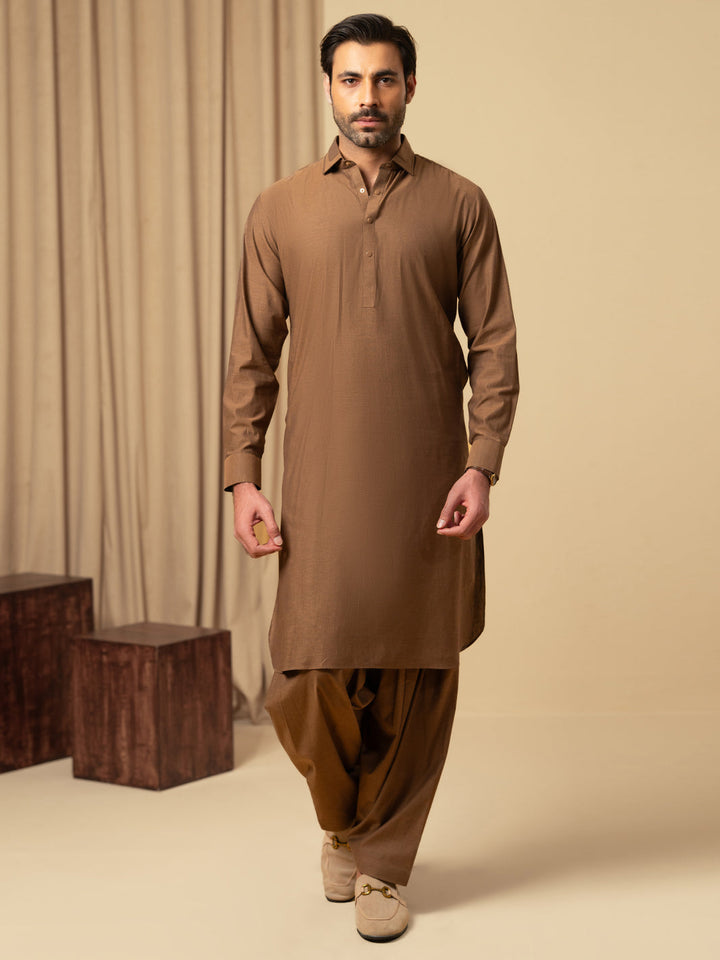 Cotton Brown Shalwar Kameez - Almirah