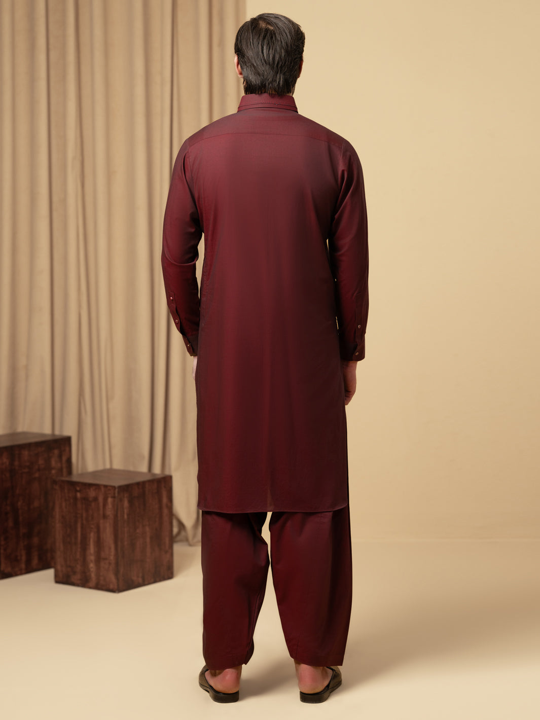 Cotton Maroon Shalwar Kameez - Almirah