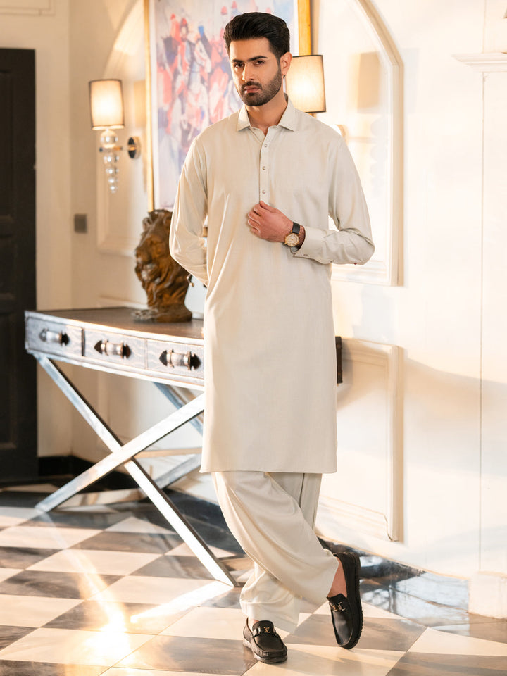 Blended Ice Blue Shalwar Kameez - Almirah