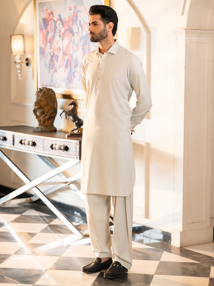 Blended Ice Blue Shalwar Kameez - Almirah