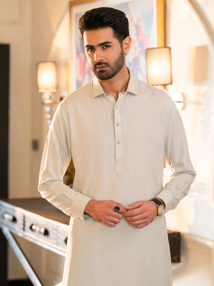 Blended Ice Blue Shalwar Kameez - Almirah