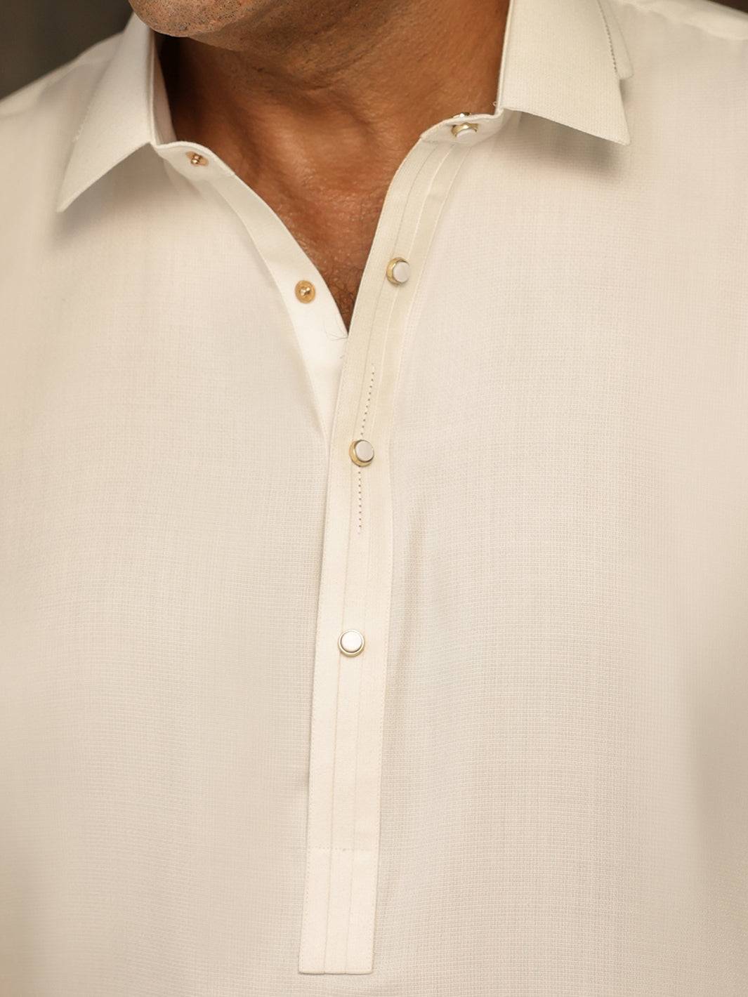 Blended White Shalwar Kameez - Almirah