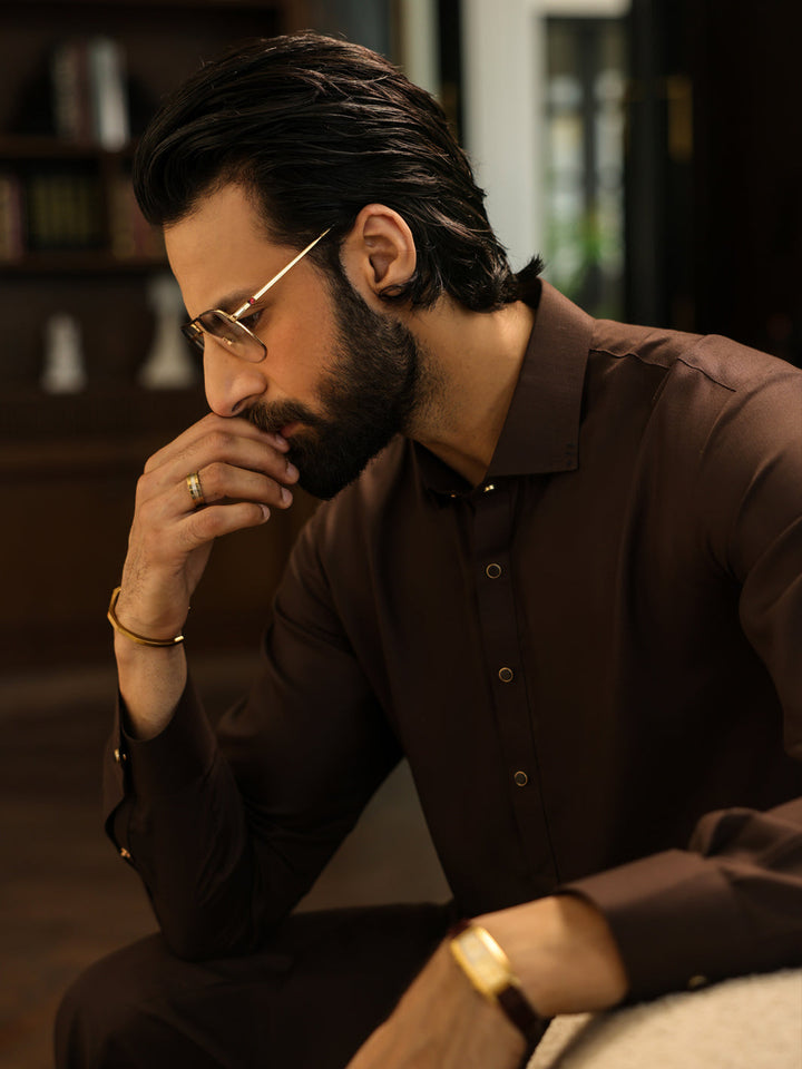 Blended Brown Shalwar Kameez - Almirah