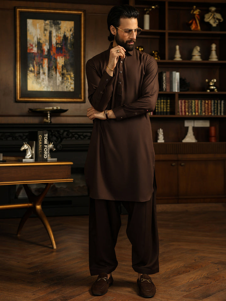 Blended Brown Shalwar Kameez - Almirah