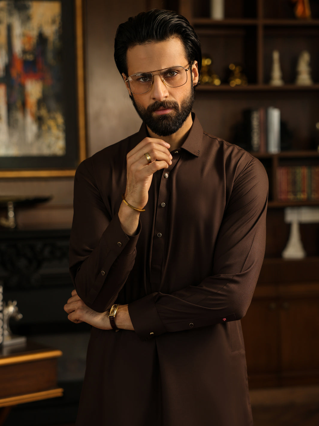 Blended Brown Shalwar Kameez - Almirah