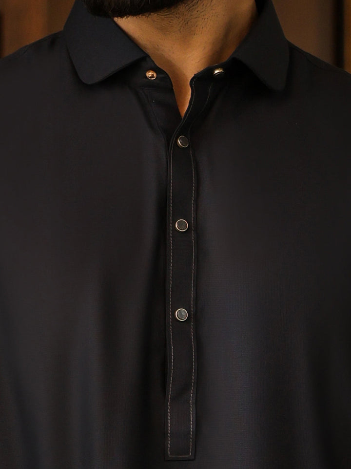 Blended Dark Grey Shalwar Kameez - Almirah