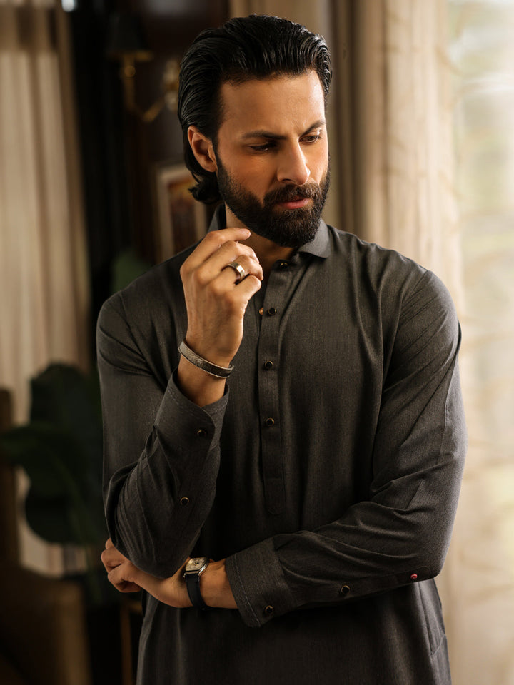 Blended Grey Shalwar Kameez - Almirah