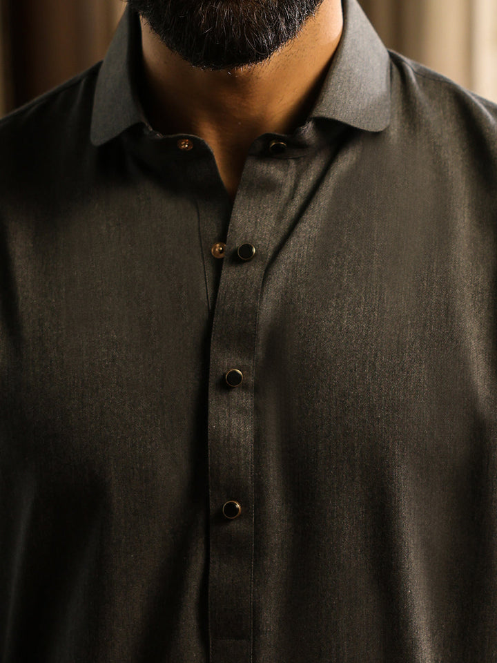 Blended Grey Shalwar Kameez - Almirah