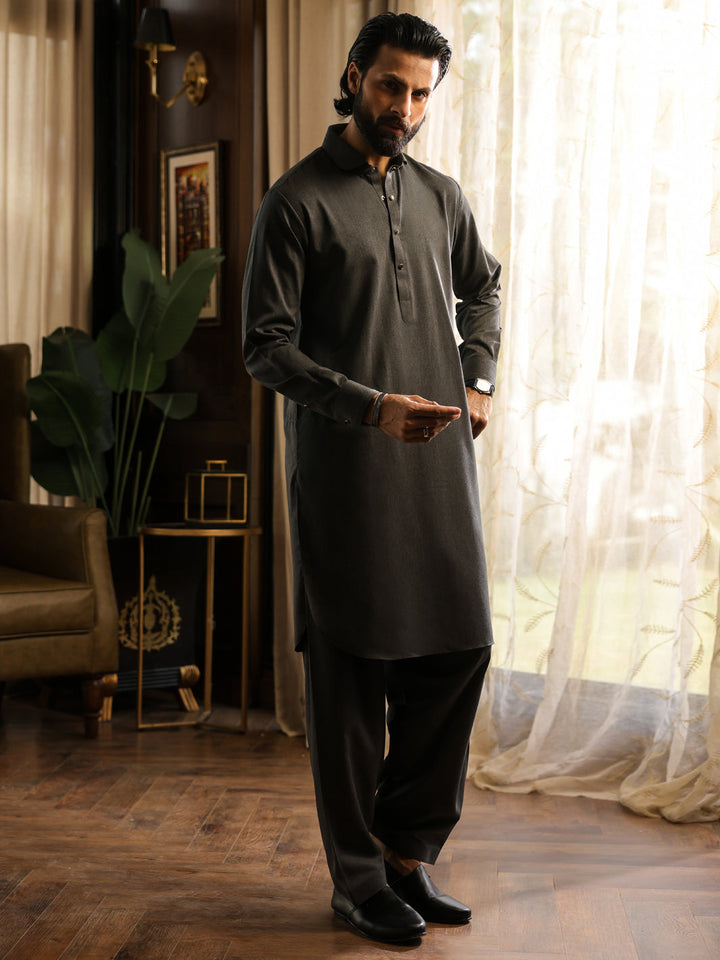 Blended Grey Shalwar Kameez - Almirah