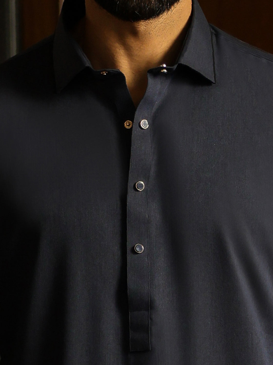 Blended Navy Blue Shalwar Kameez - Almirah