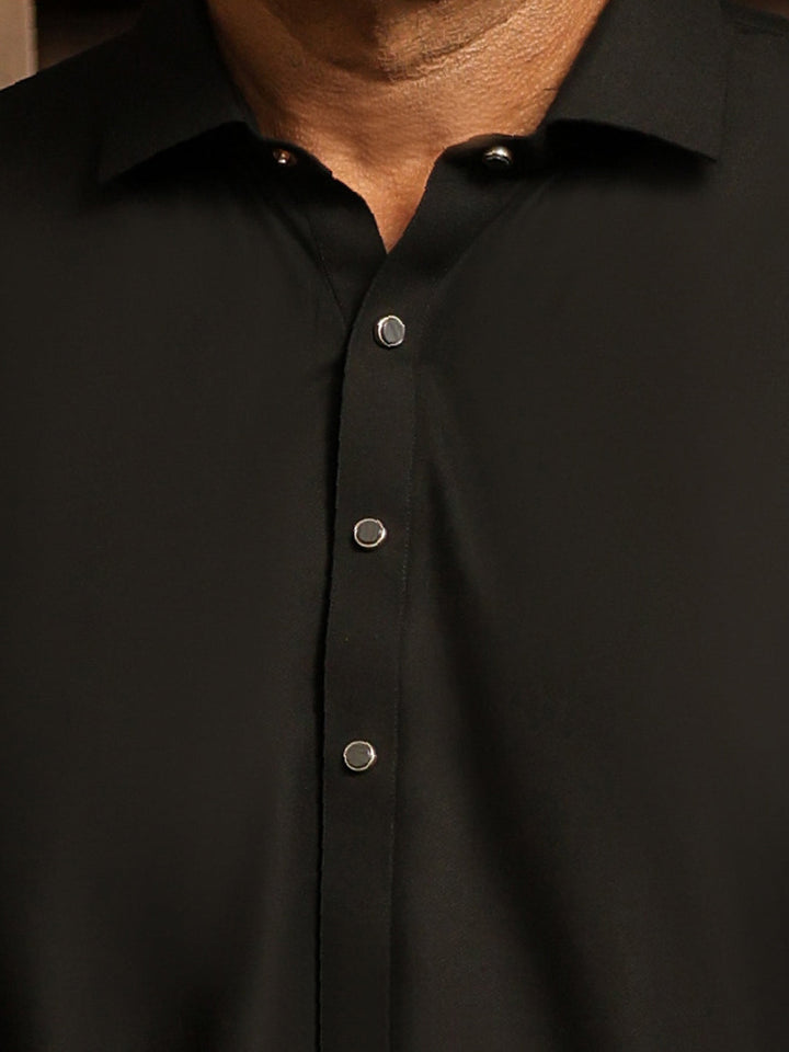 Blended Black Shalwar Kameez - Almirah