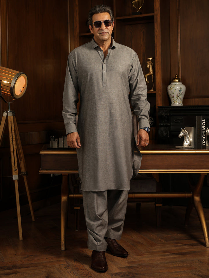 Blended Grey Shalwar Kameez - Almirah