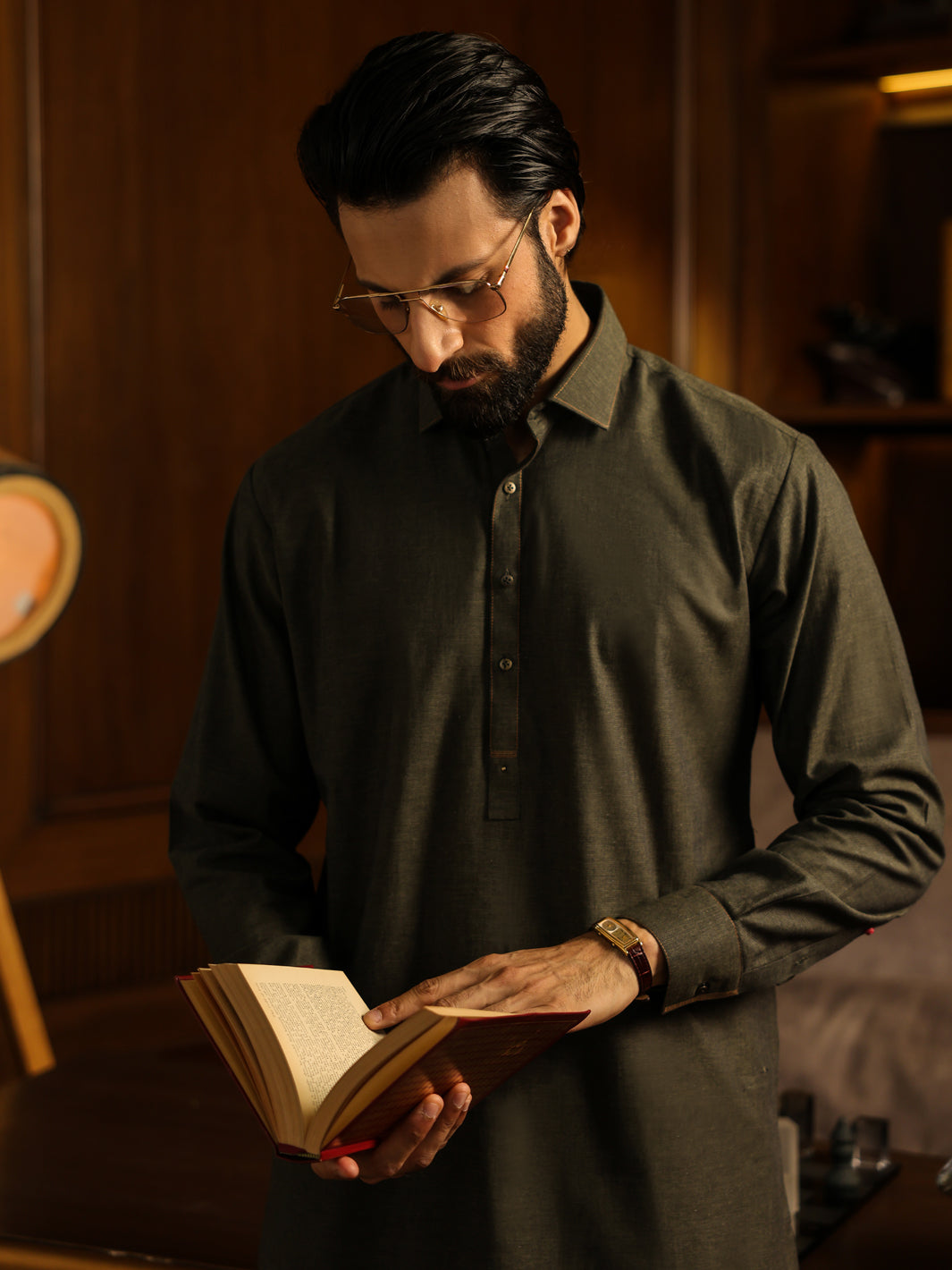 Blended Green Shalwar Kameez - Almirah