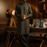 Blended Green Shalwar Kameez - Almirah