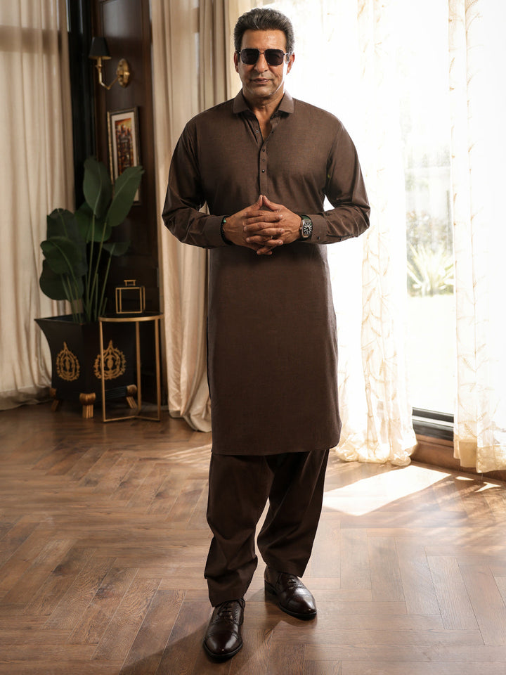 Blended Brown Shalwar Kameez - Almirah