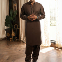 Blended Brown Shalwar Kameez - Almirah