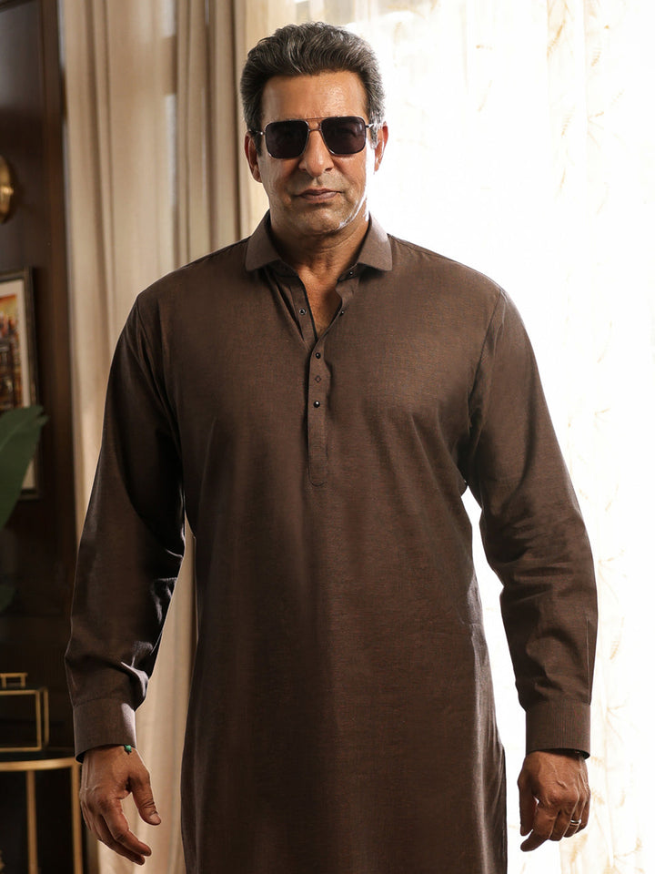 Blended Brown Shalwar Kameez - Almirah