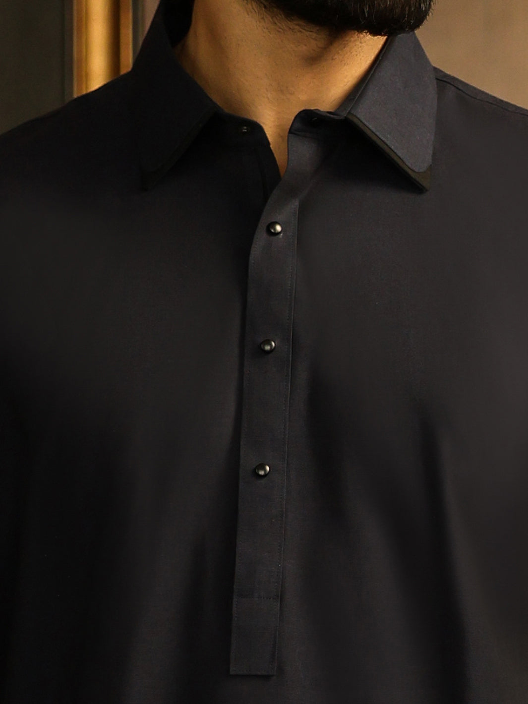 Blended Navy Blue Shalwar Kameez - Almirah