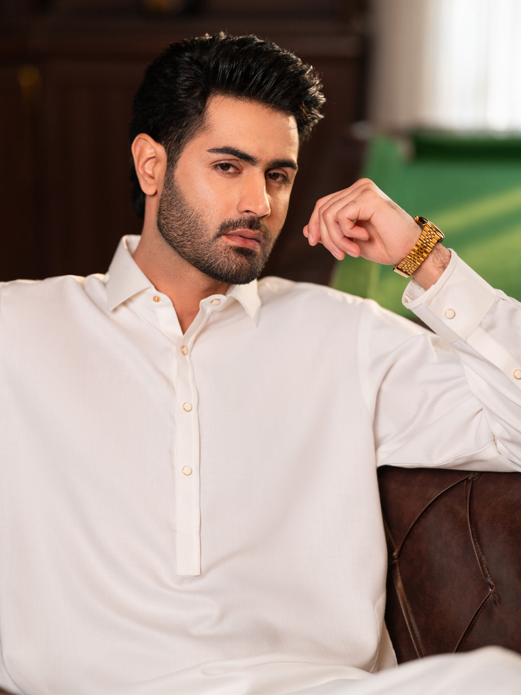 Blended White Shalwar Kameez - J. Junaid Jamshed