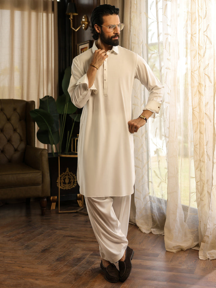 White Shalwar Kameez - Almirah