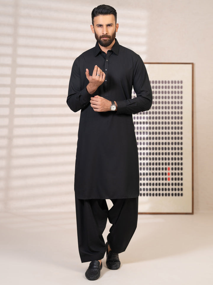 Blended Black Shalwar Kameez - Almirah