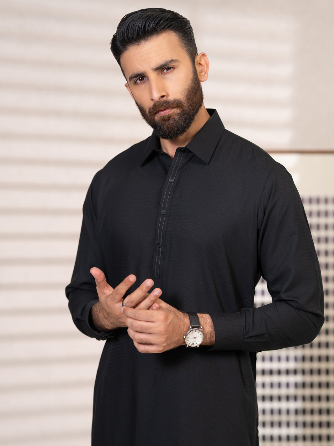 Blended Black Shalwar Kameez - Almirah