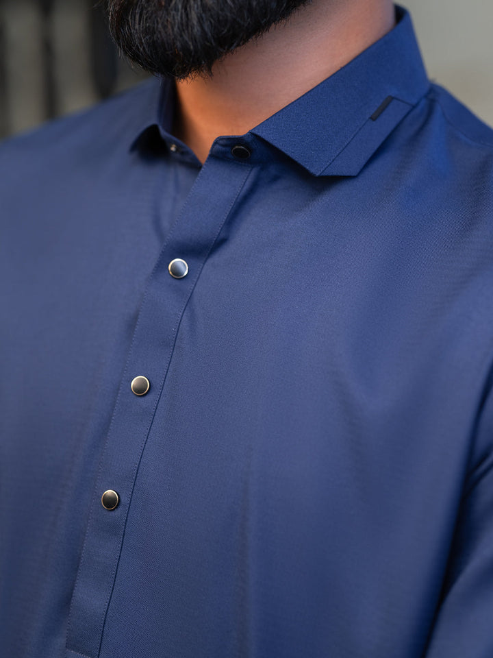 Blended Blue Shalwar Kameez - Almirah