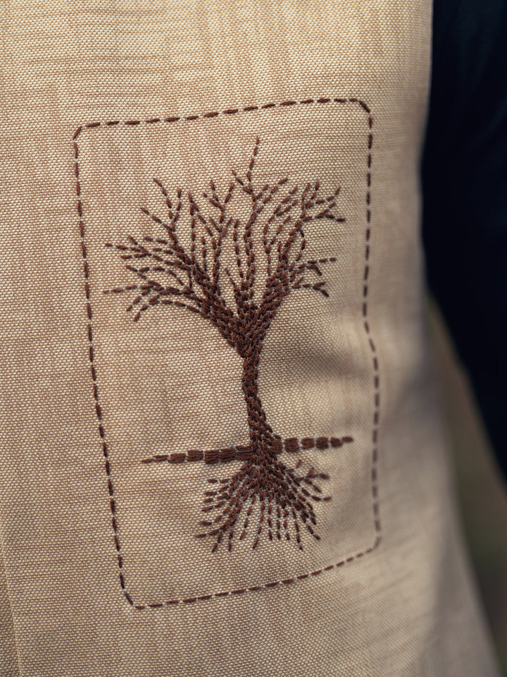 Polyester Beige Waist Coat - Almirah