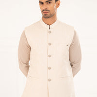 Blended White Waist Coat - Almirah