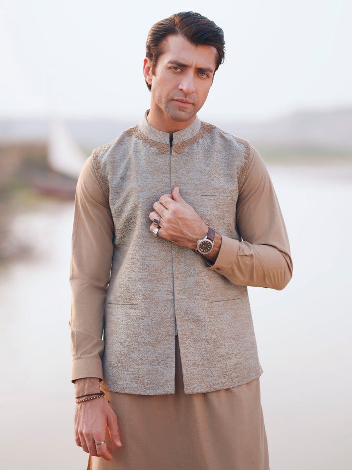 Polyester Grey Waist Coat - Almirah