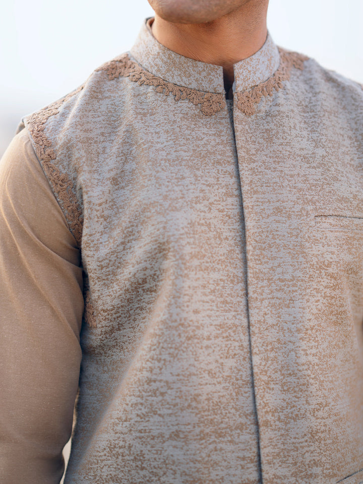 Polyester Grey Waist Coat - Almirah